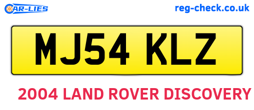 MJ54KLZ are the vehicle registration plates.