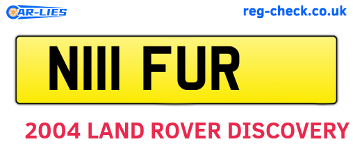 N111FUR are the vehicle registration plates.