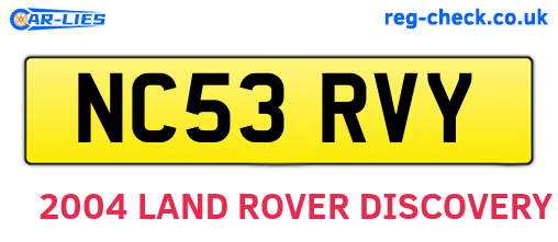 NC53RVY are the vehicle registration plates.