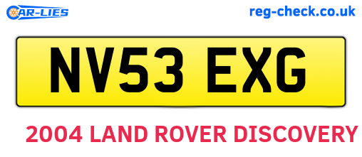 NV53EXG are the vehicle registration plates.
