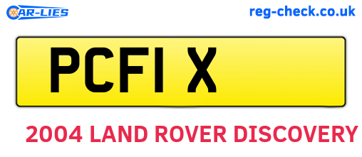 PCF1X are the vehicle registration plates.