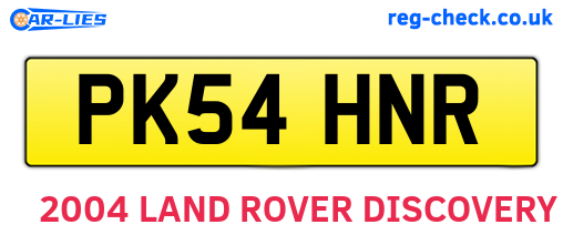 PK54HNR are the vehicle registration plates.