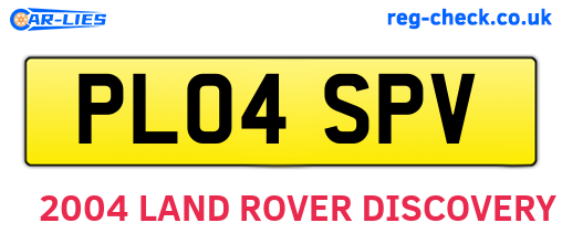 PL04SPV are the vehicle registration plates.