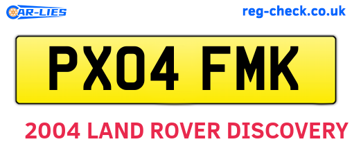 PX04FMK are the vehicle registration plates.