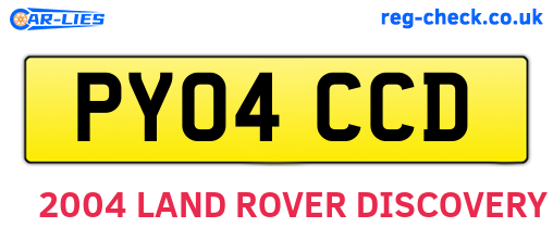 PY04CCD are the vehicle registration plates.