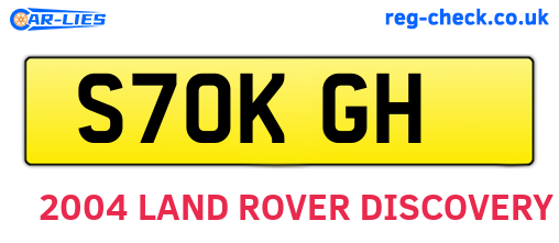 S70KGH are the vehicle registration plates.