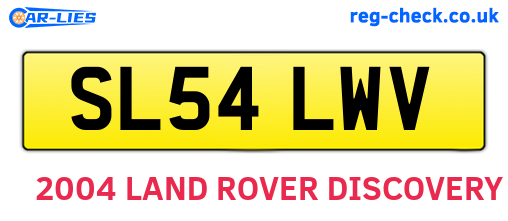 SL54LWV are the vehicle registration plates.