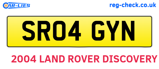 SR04GYN are the vehicle registration plates.