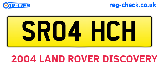 SR04HCH are the vehicle registration plates.