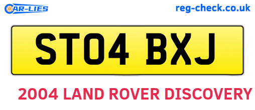 ST04BXJ are the vehicle registration plates.