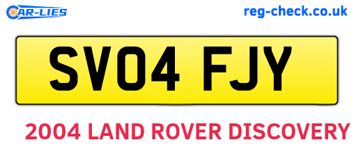 SV04FJY are the vehicle registration plates.