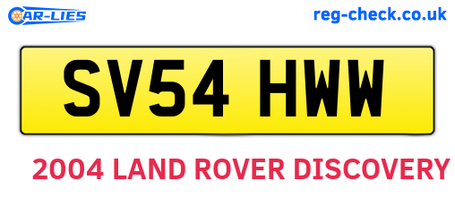 SV54HWW are the vehicle registration plates.