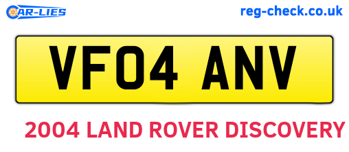 VF04ANV are the vehicle registration plates.