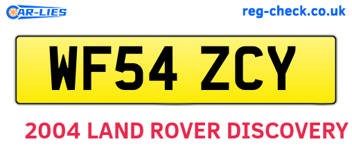 WF54ZCY are the vehicle registration plates.