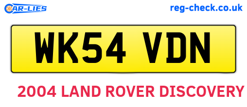 WK54VDN are the vehicle registration plates.