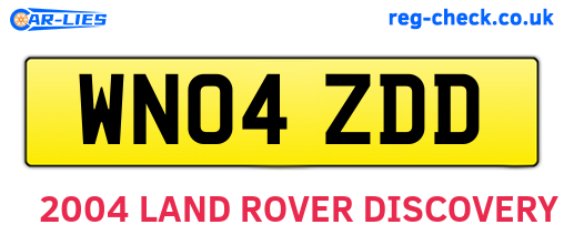 WN04ZDD are the vehicle registration plates.