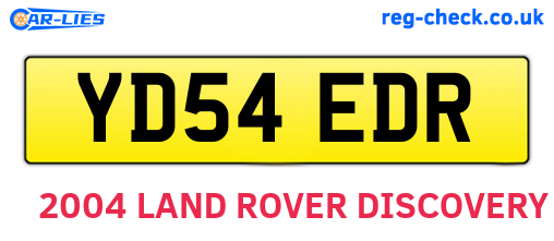 YD54EDR are the vehicle registration plates.
