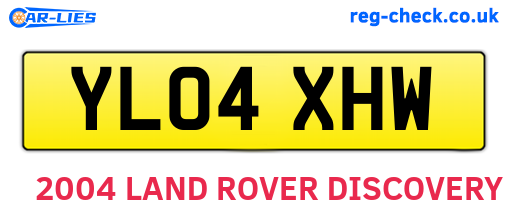 YL04XHW are the vehicle registration plates.