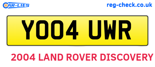 YO04UWR are the vehicle registration plates.