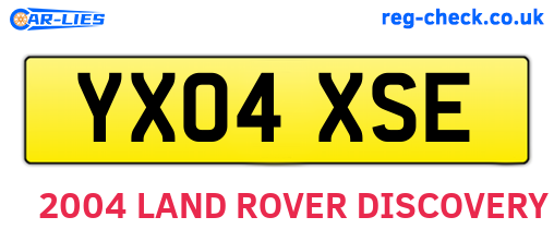 YX04XSE are the vehicle registration plates.