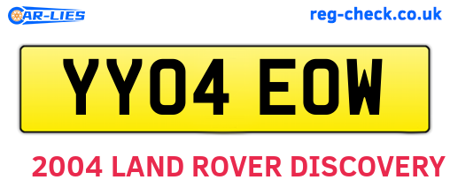 YY04EOW are the vehicle registration plates.
