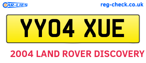 YY04XUE are the vehicle registration plates.