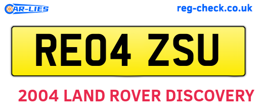 RE04ZSU are the vehicle registration plates.
