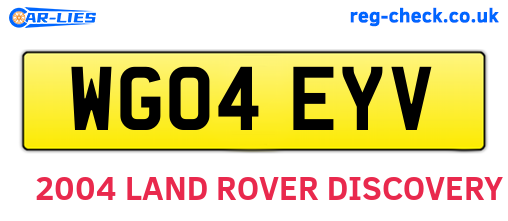WG04EYV are the vehicle registration plates.