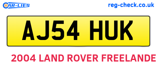 AJ54HUK are the vehicle registration plates.