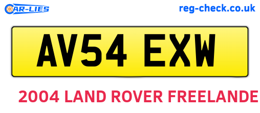 AV54EXW are the vehicle registration plates.