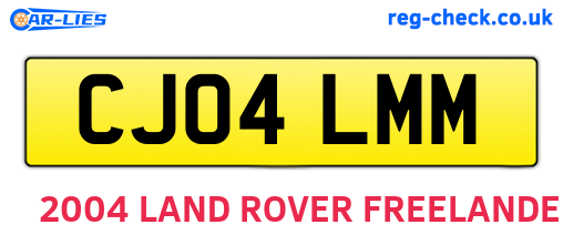 CJ04LMM are the vehicle registration plates.