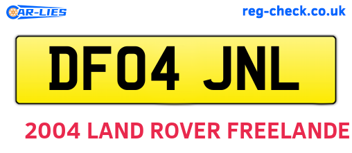 DF04JNL are the vehicle registration plates.