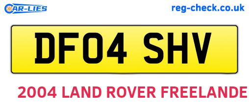 DF04SHV are the vehicle registration plates.