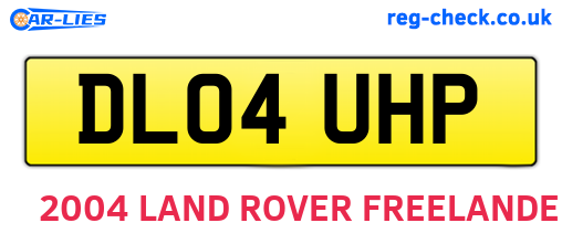 DL04UHP are the vehicle registration plates.