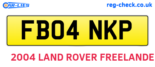 FB04NKP are the vehicle registration plates.