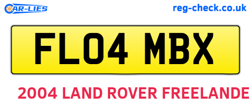 FL04MBX are the vehicle registration plates.