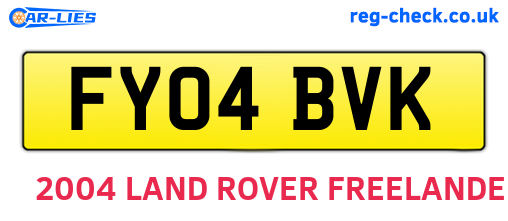 FY04BVK are the vehicle registration plates.