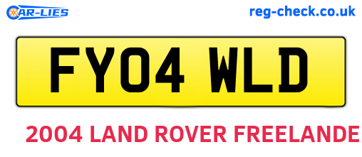 FY04WLD are the vehicle registration plates.