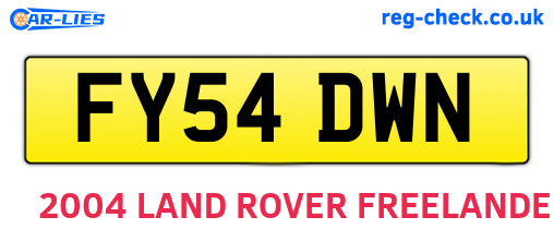 FY54DWN are the vehicle registration plates.