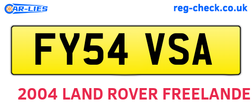 FY54VSA are the vehicle registration plates.