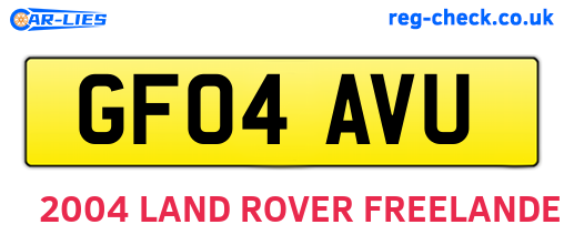 GF04AVU are the vehicle registration plates.
