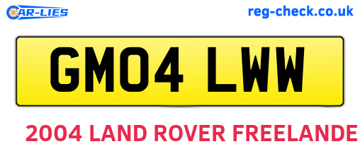 GM04LWW are the vehicle registration plates.
