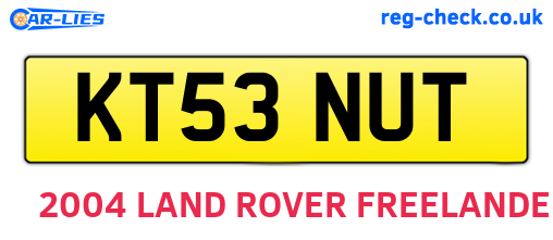 KT53NUT are the vehicle registration plates.