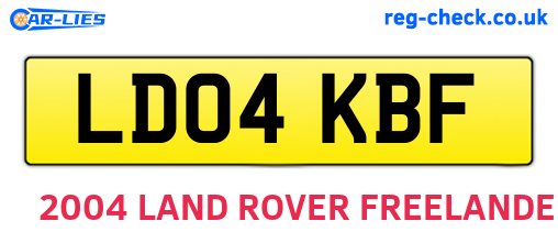 LD04KBF are the vehicle registration plates.