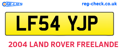 LF54YJP are the vehicle registration plates.