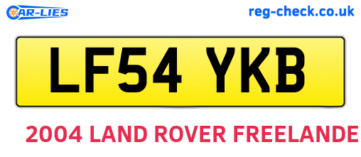 LF54YKB are the vehicle registration plates.