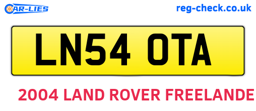 LN54OTA are the vehicle registration plates.