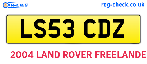 LS53CDZ are the vehicle registration plates.