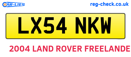 LX54NKW are the vehicle registration plates.