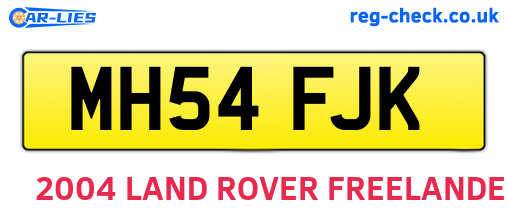 MH54FJK are the vehicle registration plates.